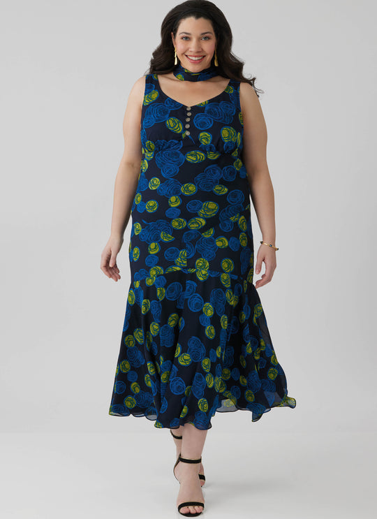 McCalls Schnittmuster M8654 – Damen Maxikleid mit Schal