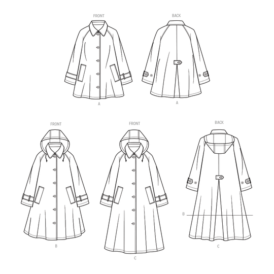 McCalls Schnittmuster M8655 – Damen Trenchcoat in drei Längen