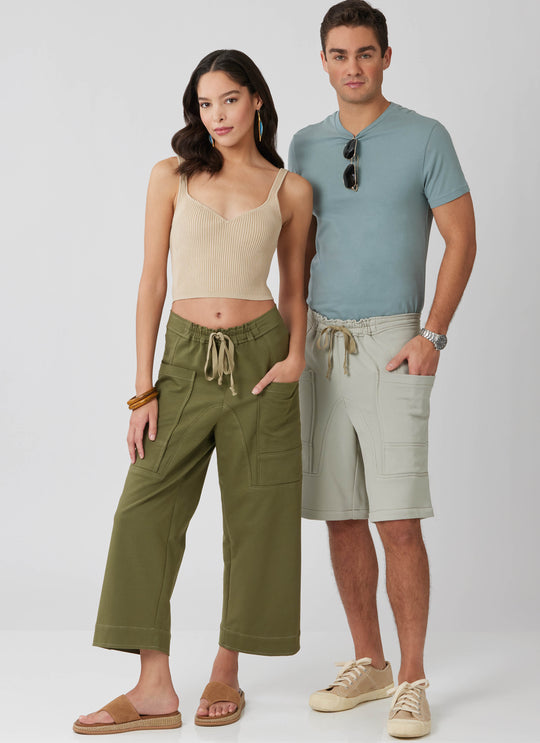 McCalls Schnittmuster M8664 – Damen & Herren Shorts und Hosen