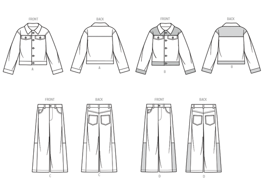 McCalls Schnittmuster M8666 – Mädchen Jeansjacke & Hose