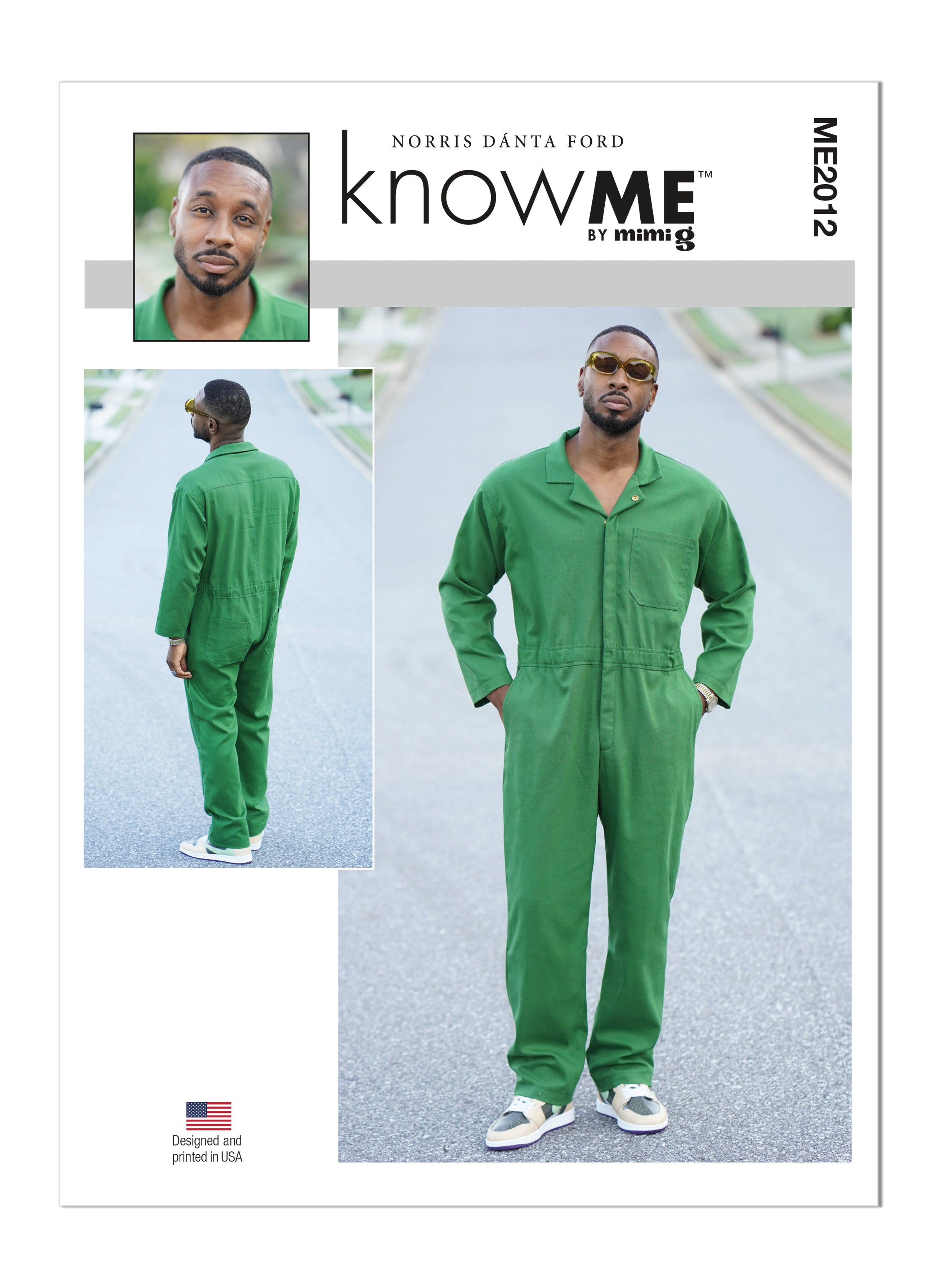 Know Me sewing pattern ME2012 men's jumpsuit by Norris Dánta Ford