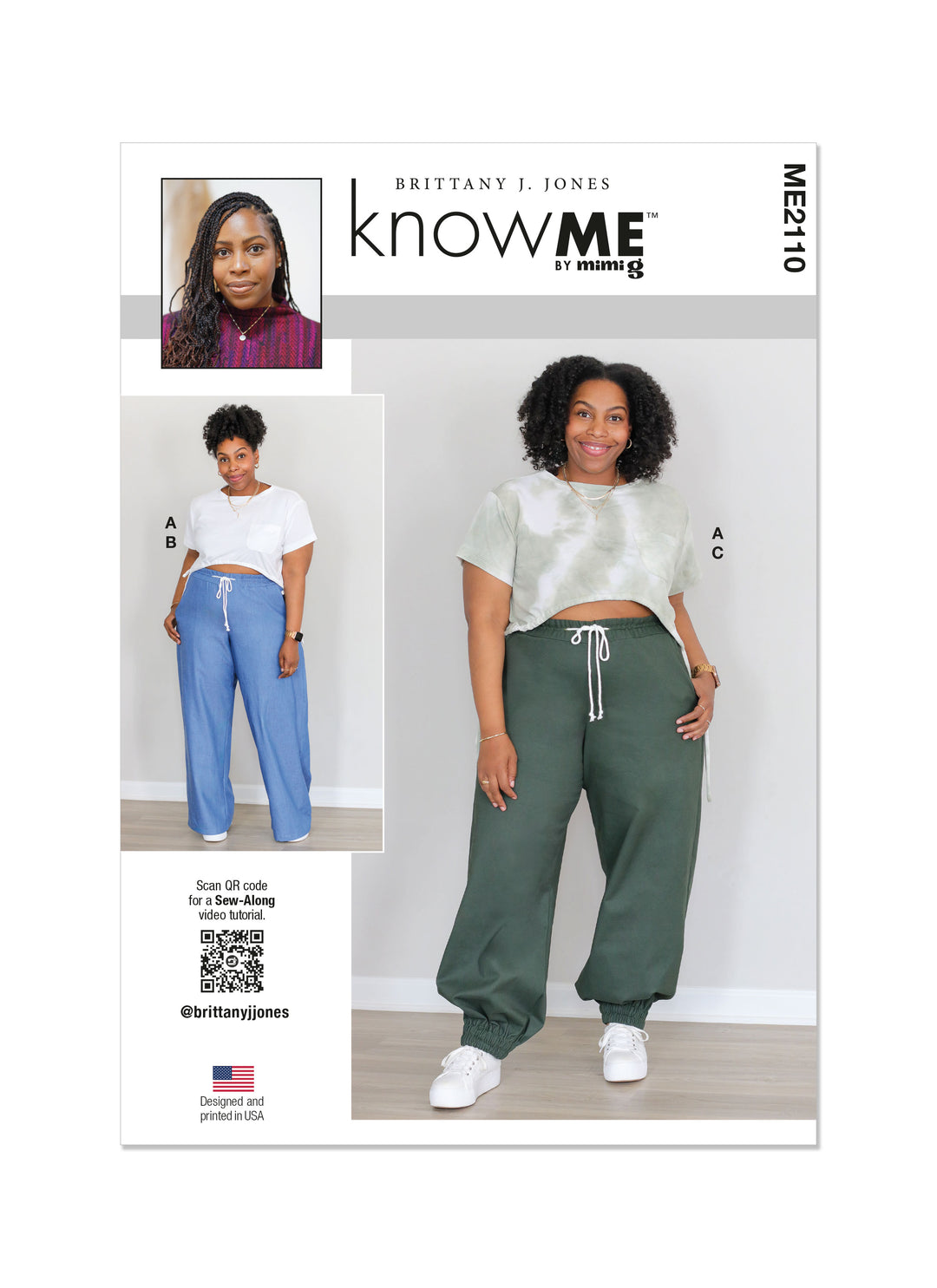 Know Me Schnittmuster ME2110 Damen Strickoberteil und Stoffhose von Brittany J. Jones