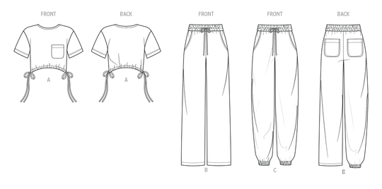 Know Me Schnittmuster ME2110 Damen Strickoberteil und Stoffhose von Brittany J. Jones