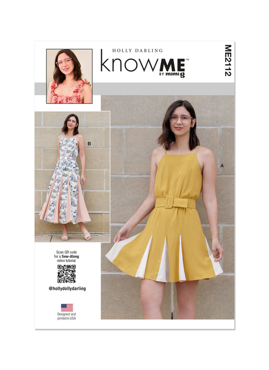 Know Me Schnittmuster ME2112 Damen Kleid in zwei Längen mit Gürtel von Holly Darling