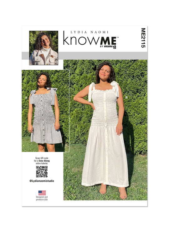 Know Me Schnittmuster ME2115 Damen Kleid in zwei Längen von Lydia Naomi
