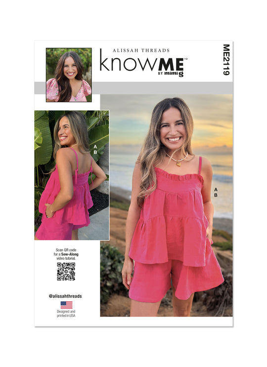 Know Me Schnittmuster ME2119 Top und Shorts für Damen von Alissah Threads