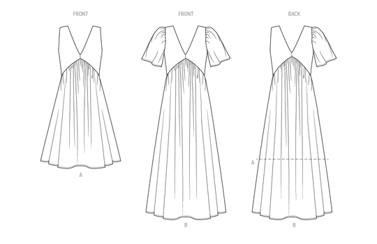 Know Me Schnittmuster ME2120 Kleid für Damen mit Ärmel- und Längenvariationen von Alisha Grace