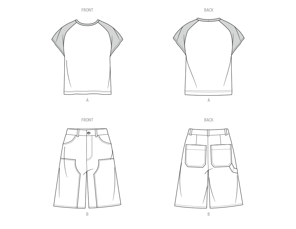 Know Me Schnittmuster ME2121 T-Shirt und Shorts für Männer von Happily Dressed