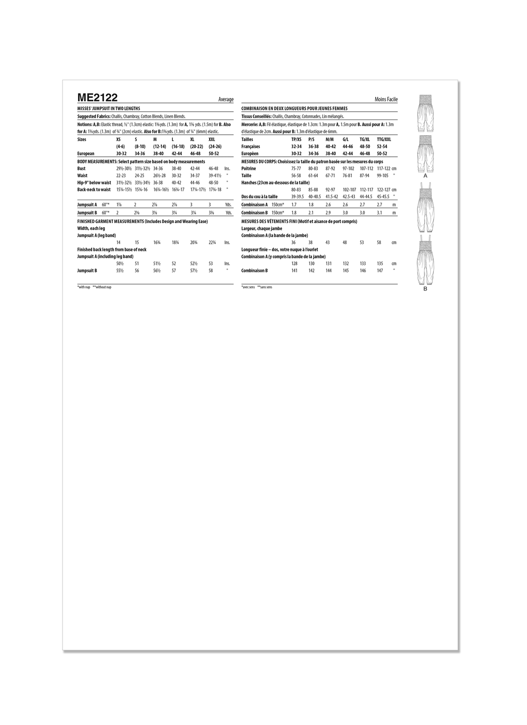 Know Me Schnittmuster ME2122 Jumpsuit für Damen in zwei Längen von Brittany J. Jones