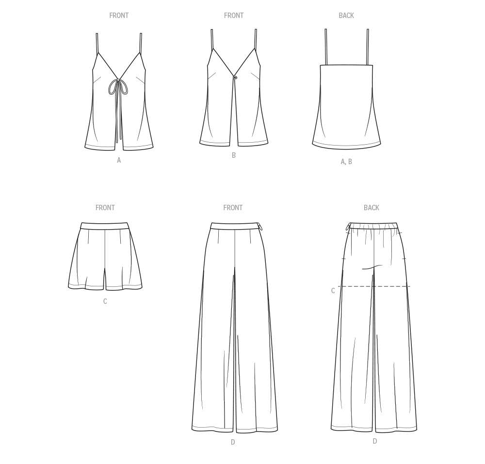 Know Me Schnittmuster ME2124 Oberteil, Shorts und Hose für Damen von the Stitch Fitz