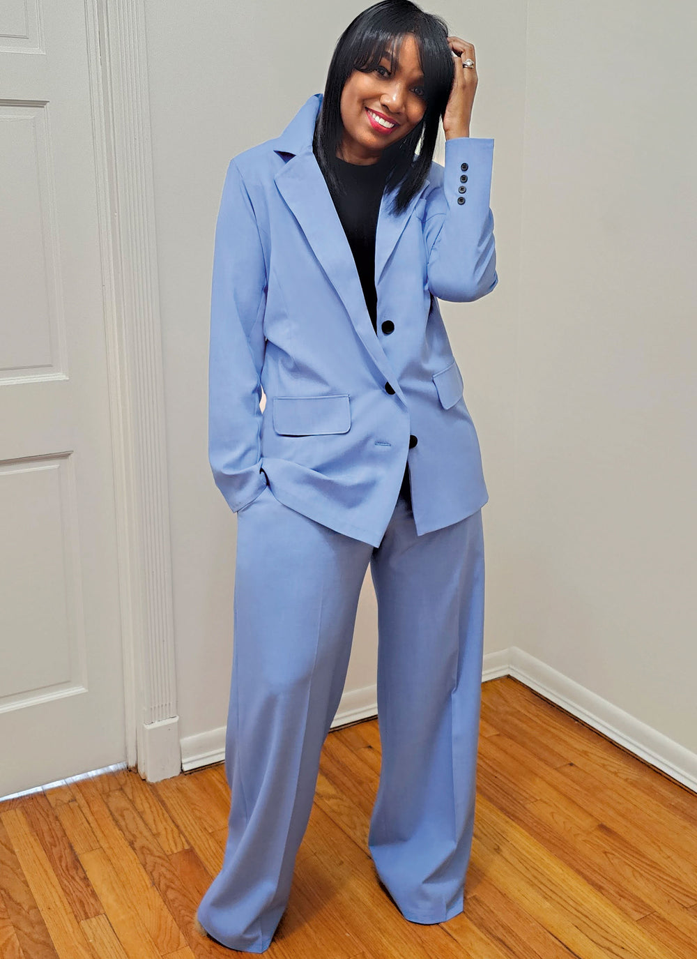 Know Me sewing pattern ME2128 jacket and trousers for women by Beaute' J'adore