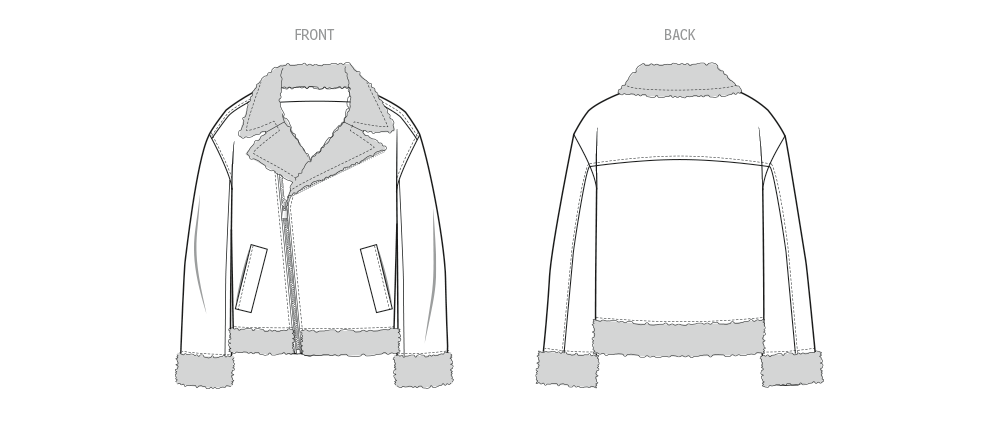 KnowMe Schnittmuster ME2132 Unisex-Motorradjacke von Brittany J. Jones