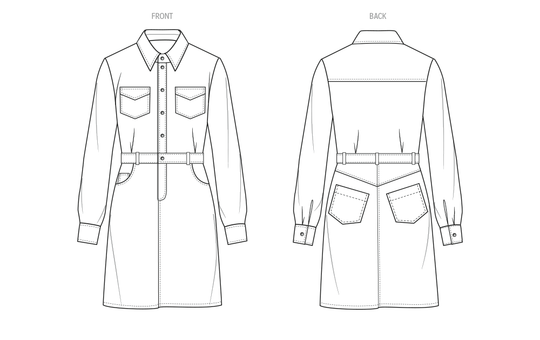 KnowMe Schnittmuster ME2133 Jeanskleid für Mädchen und Damen von Brittany J. Jones