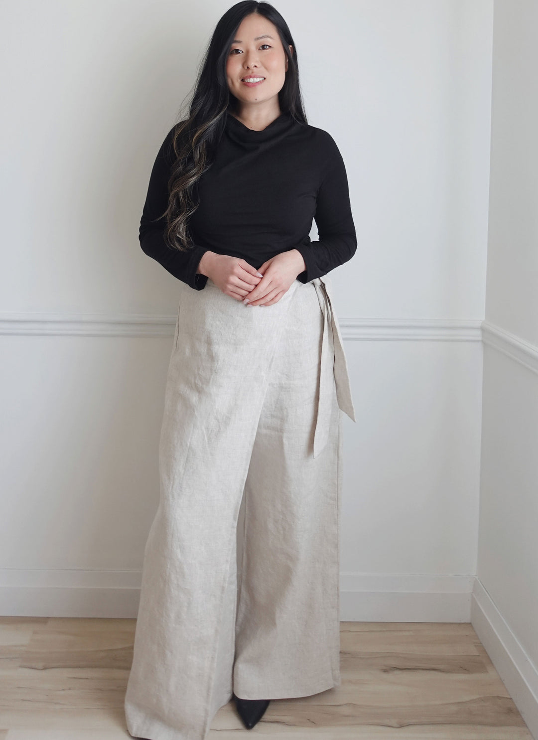 KnowMe Schnittmuster ME2134 Damenhose und Strickoberteil mit verschiedenen Ärmelvarianten von Sew Bake Make