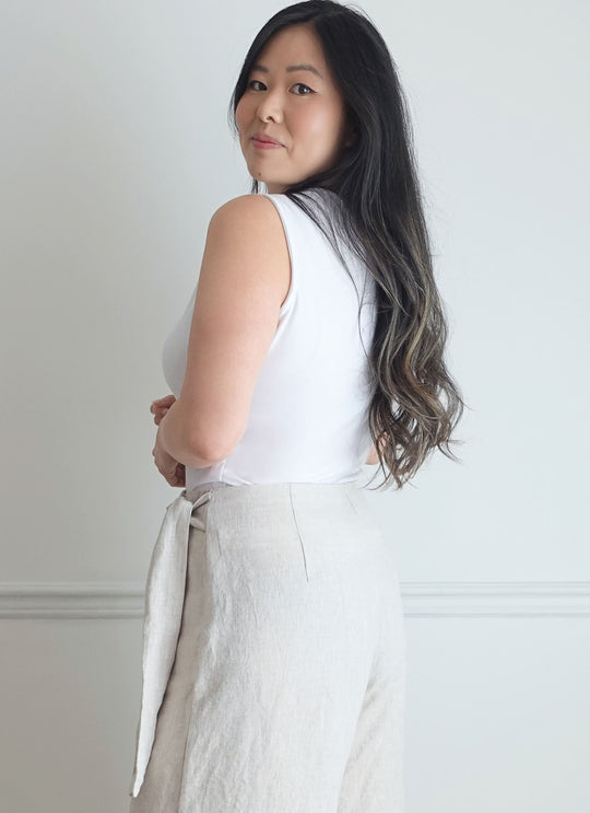 KnowMe Schnittmuster ME2134 Damenhose und Strickoberteil mit verschiedenen Ärmelvarianten von Sew Bake Make