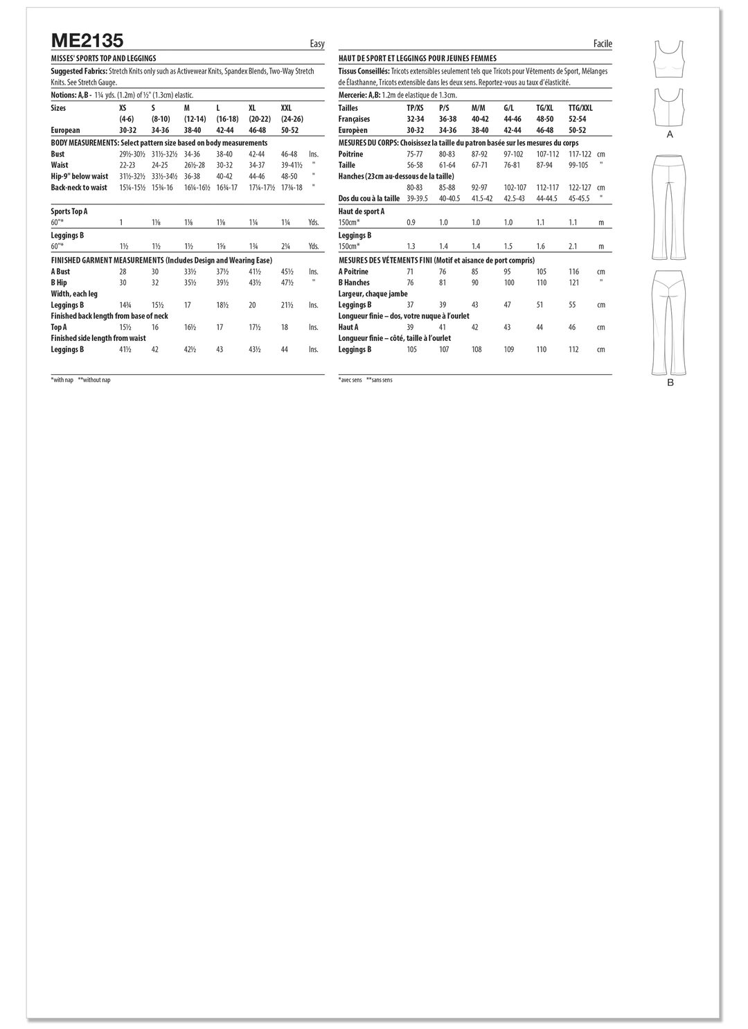 KnowMe Schnittmuster ME2135 Damen-Sportoberteil und Leggings von Classyfied Life