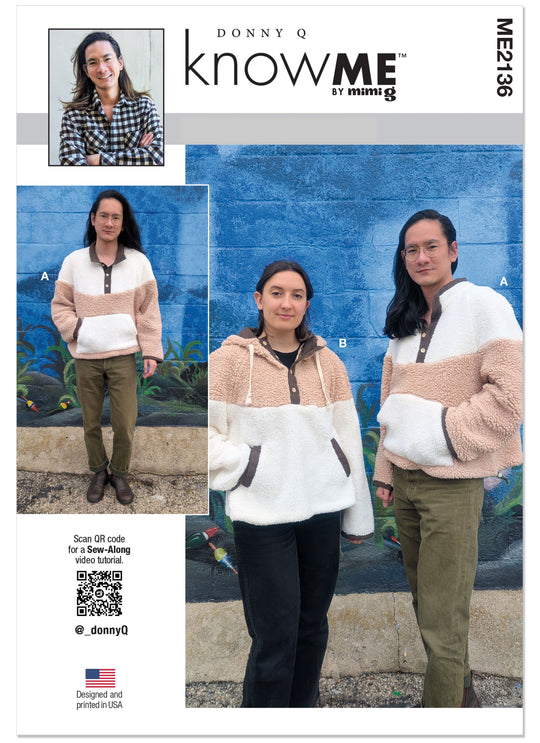 KnowMe Schnittmuster ME2136 Unisex-Kontrastjacken von Donny Q