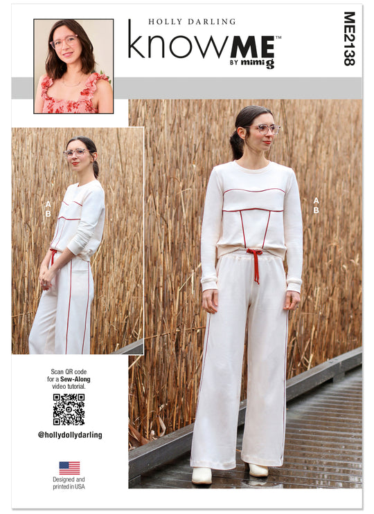 KnowMe Schnittmuster ME2138 Damen-Sweatshirt und Hose von Holly Darling