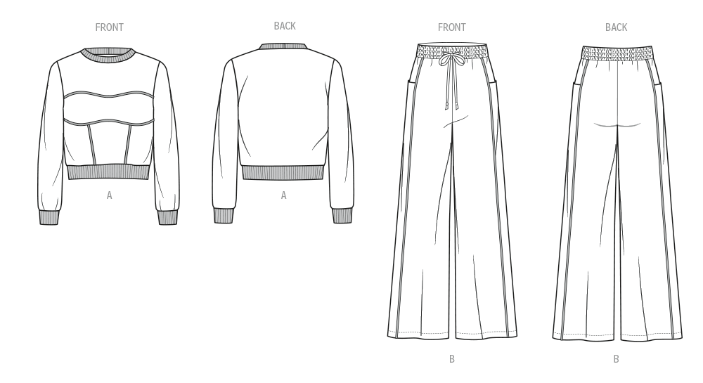 KnowMe Schnittmuster ME2138 Damen-Sweatshirt und Hose von Holly Darling