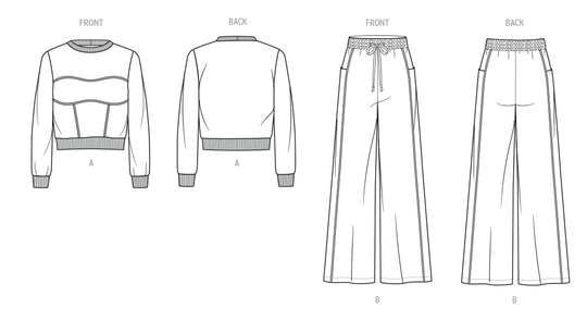 KnowMe Schnittmuster ME2138 Damen-Sweatshirt und Hose von Holly Darling