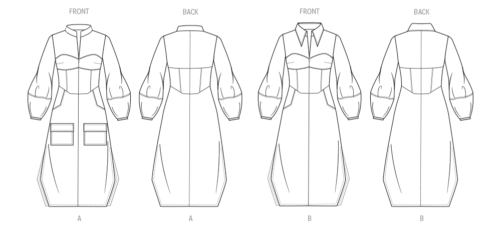 KnowMe Schnittmuster ME2140 Damenhemdkleid von Keechii B Style