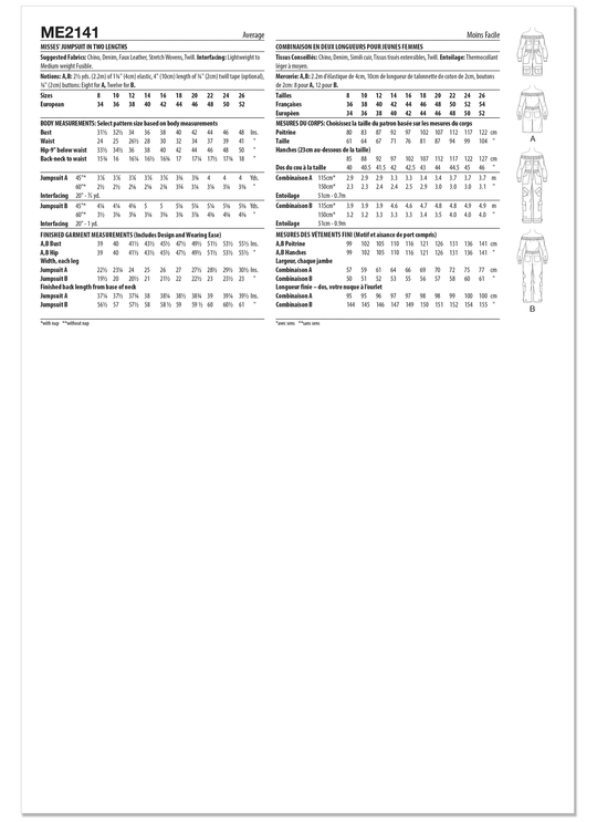 KnowMe Schnittmuster ME2141 Damen-Jumpsuit in zwei Längen von The Corny Rainbow