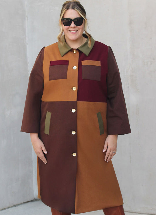 Know Me Schnittmuster ME2150 – Damen Color-Blocking-Mantel von Alisha Grace