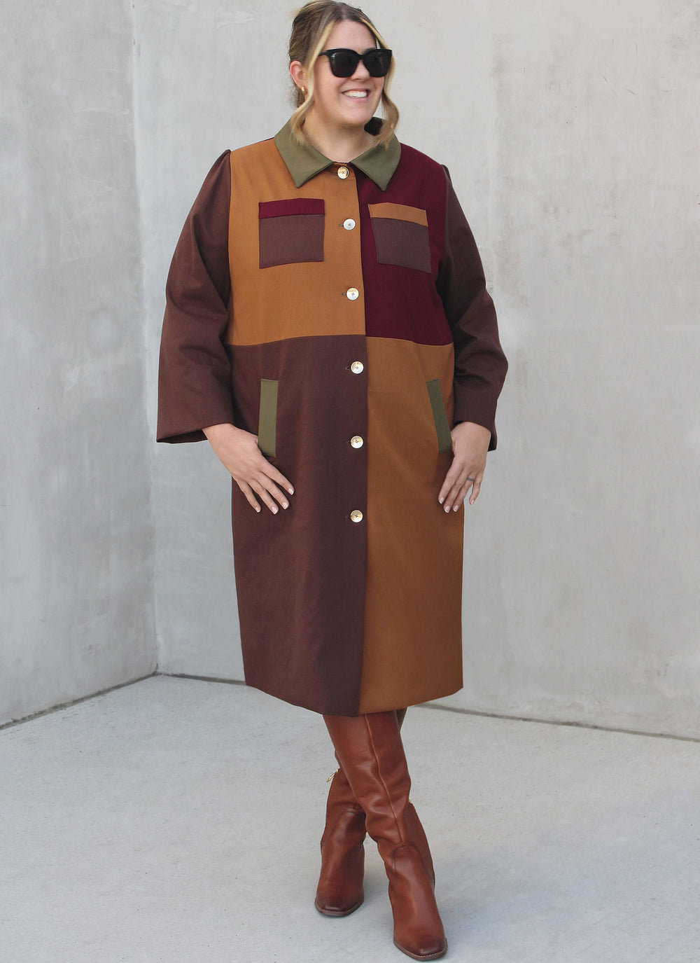 Know Me Schnittmuster ME2150 – Damen Color-Blocking-Mantel von Alisha Grace