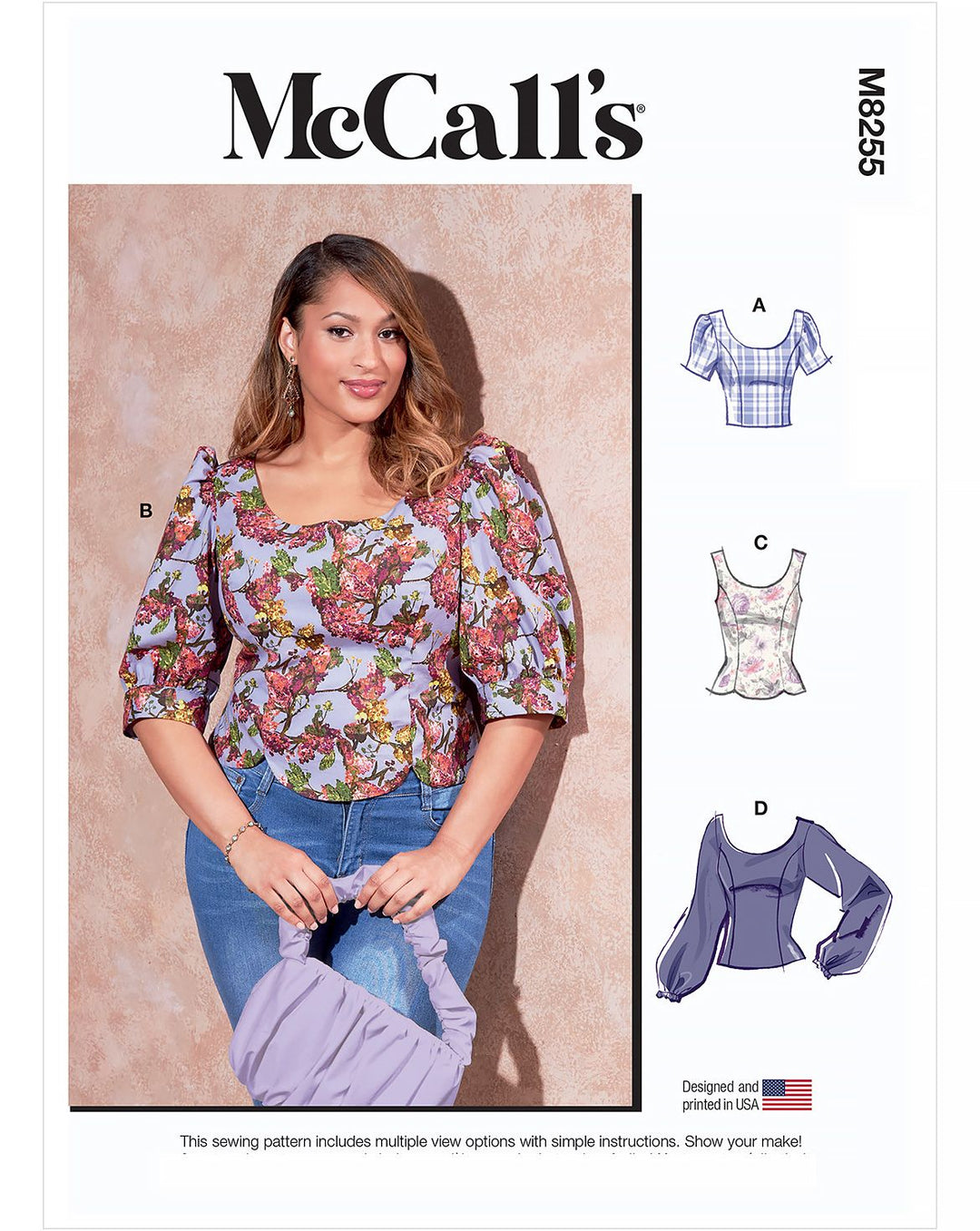 McCall's Schnittmuster M8255 – Damen Tops mit Prinzessnähten in mehreren Varianten