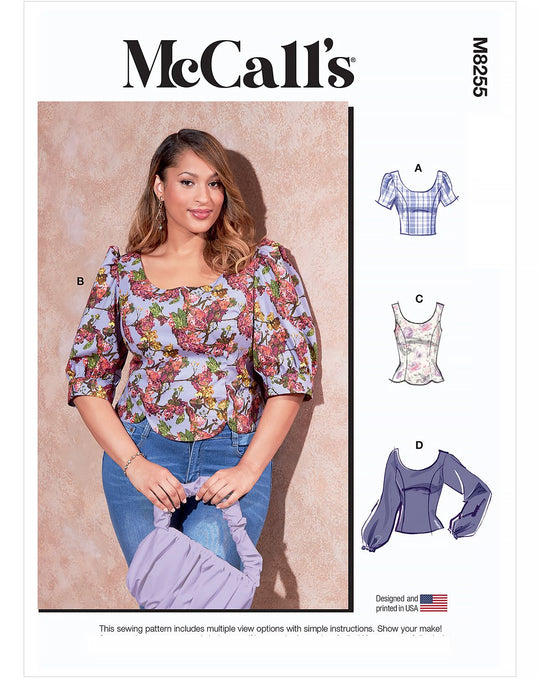 McCall's Schnittmuster M8255 – Damen Tops mit Prinzessnähten in mehreren Varianten