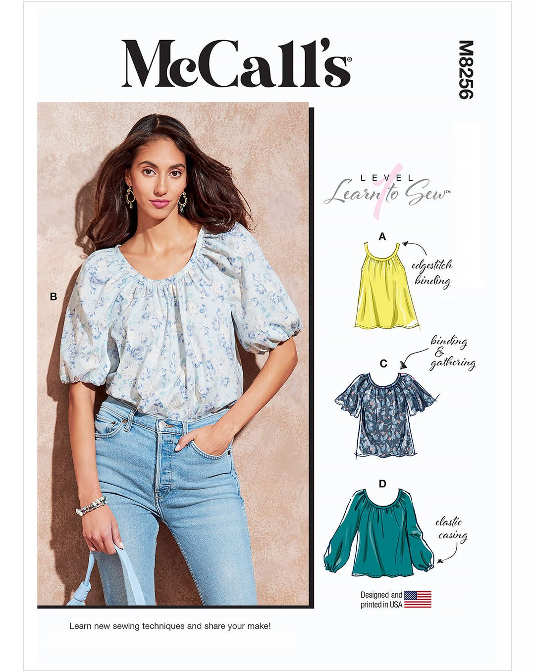 McCall's Schnittmuster M8256 – Damen Tops mit Raglanärmeln in verschiedenen Varianten