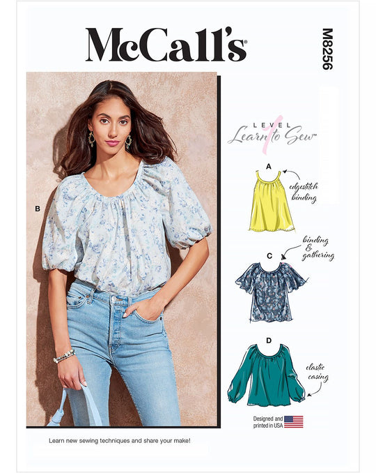 McCall's Schnittmuster M8256 – Damen Tops mit Raglanärmeln in verschiedenen Varianten