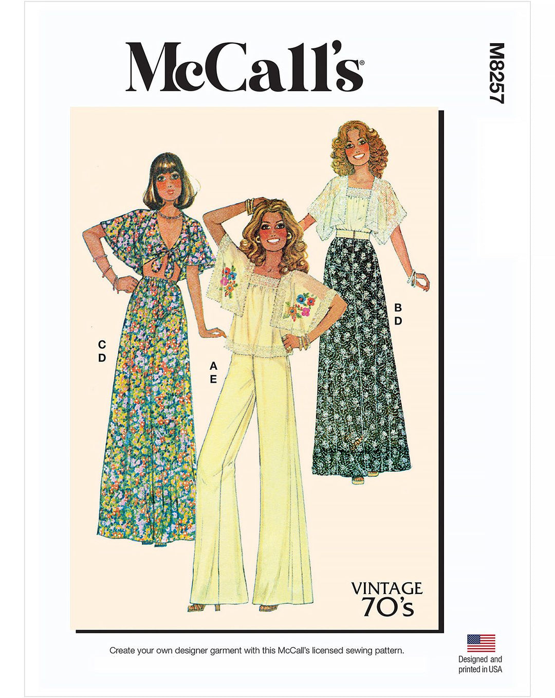 McCall's sewing pattern M8257 Tops, skirt &amp; trousers 1976