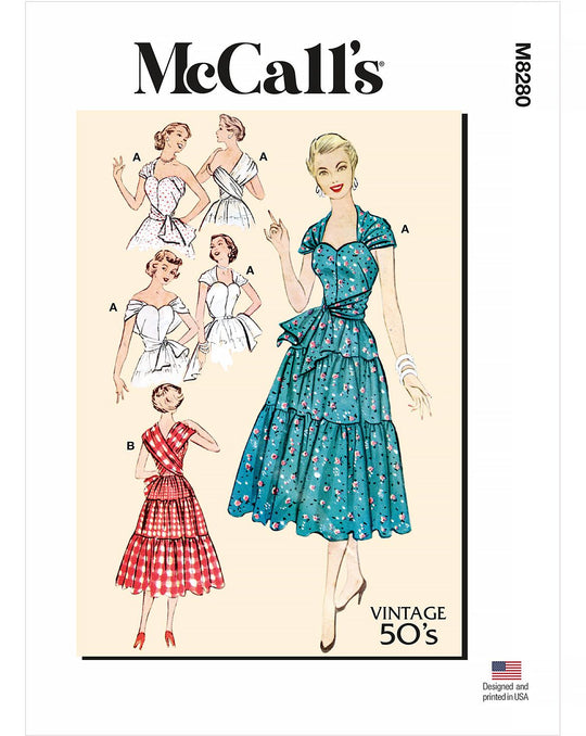 McCalls Schnittmuster M8280 Elegantes Damenkleid 1950er Jahre