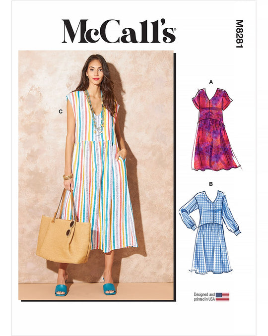 McCall's Schnittmuster M8281 – Damen Pulloverkleid mit V-Ausschnitt