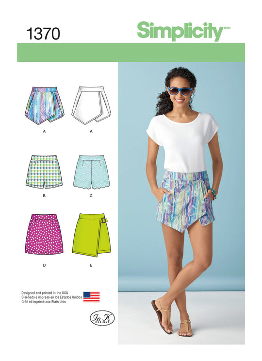 Simplicity Schnittmuster S1370 – Set Damen Shorts Rock