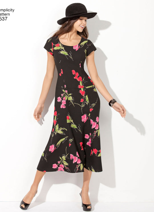 Simplicity Schnittmuster 1537 Damenkleid mit verschiedenen Längen- & Ärmelvarianten