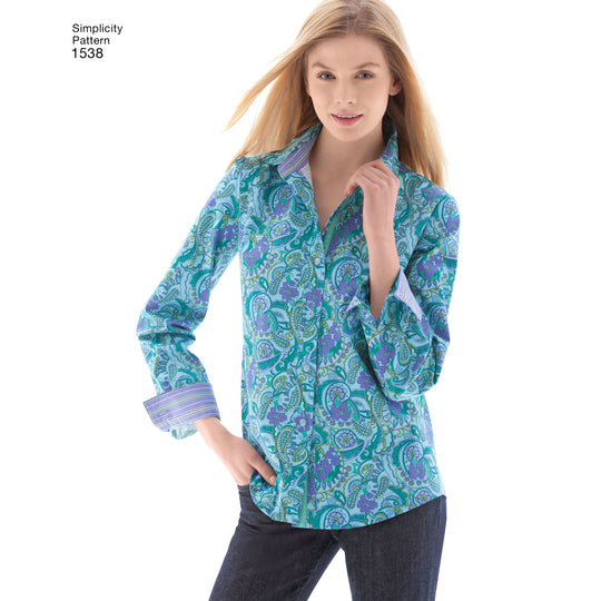Simplicity Schnittmuster S1538 Damen Hemdblusen