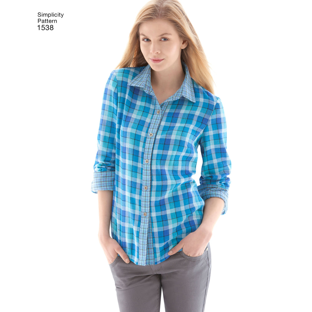 Simplicity Schnittmuster S1538 Damen Hemdblusen