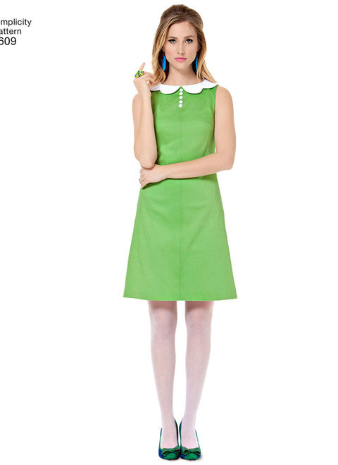 Simplicity Schnittmuster S1609 Typisches Vintage Kleid der 1950er Jahre