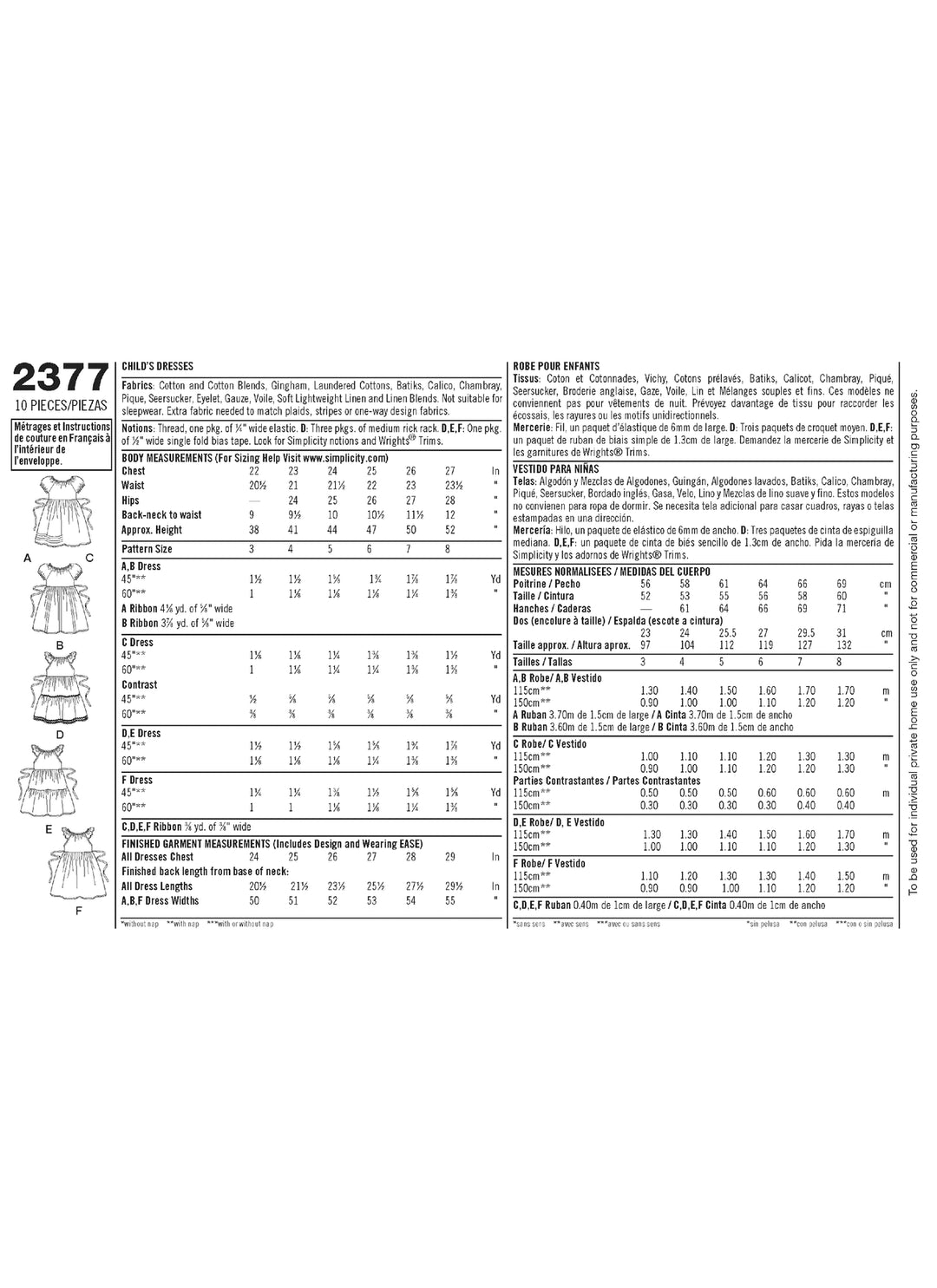 Simplicity Schnittmuster S2377 – Kinder-Kleider