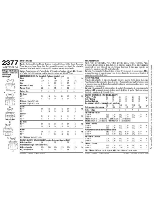 Simplicity Schnittmuster S2377 – Kinder-Kleider