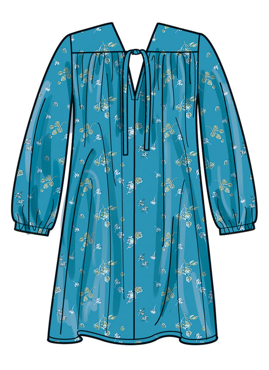 Simplicity Schnittmuster S3001 – Damen Kleid mit V-Ausschnitt & Bindeband