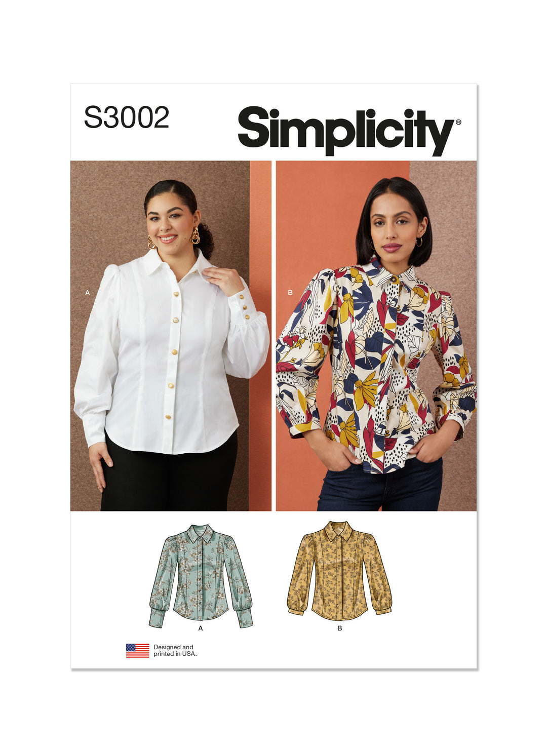 Simplicity Schnittmuster S3002 – Damen Blusen mit klassischen Details