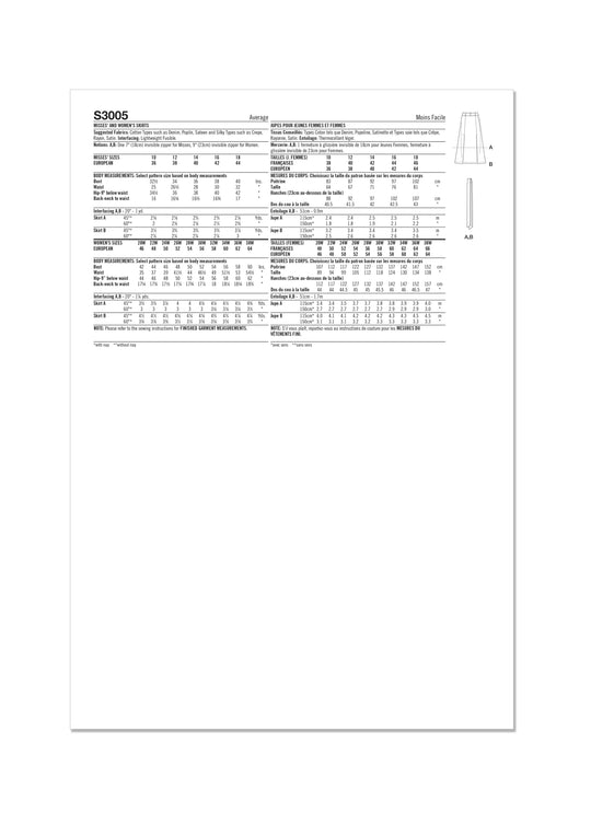 Simplicity Schnittmuster S3005 – Damen Röcke in stilvoller Midilänge