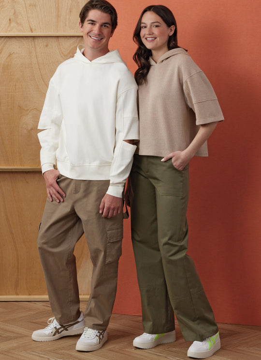 Simplicity Schnittmuster S3012 – Unisex Kapuzenpullover für Damen & Herren