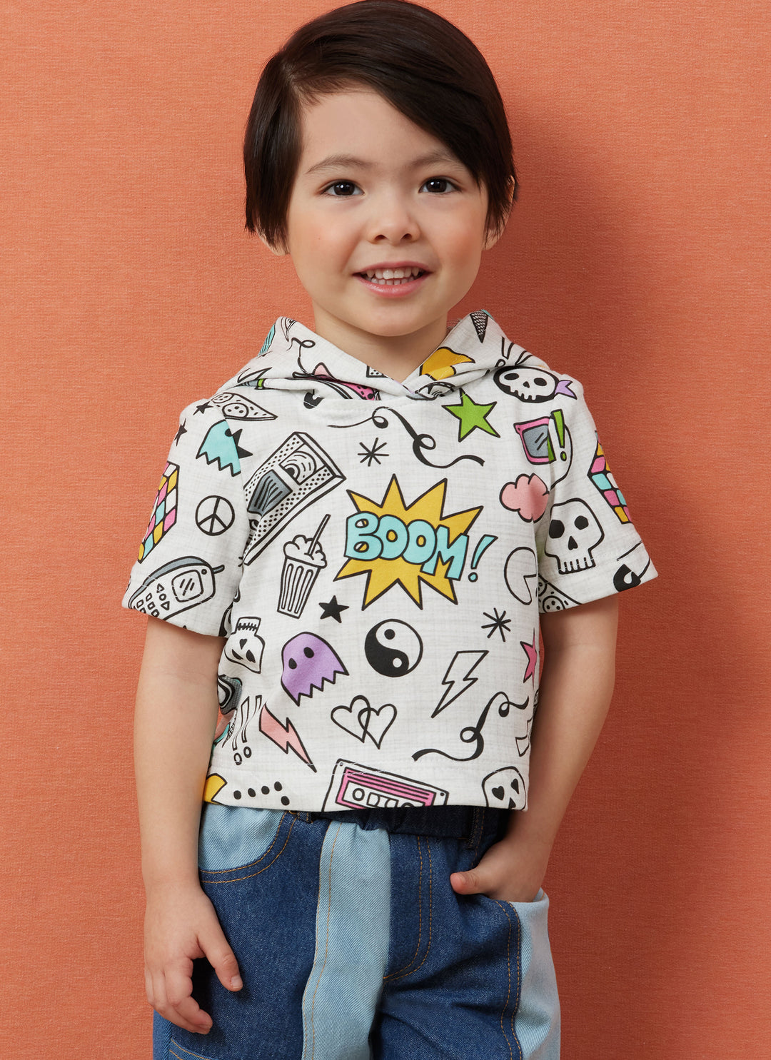 Simplicity Schnittmuster S3013 – Kapuzen-T-Shirt & Jeans für Kleinkinder