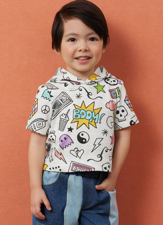 Simplicity Schnittmuster S3013 – Kapuzen-T-Shirt & Jeans für Kleinkinder