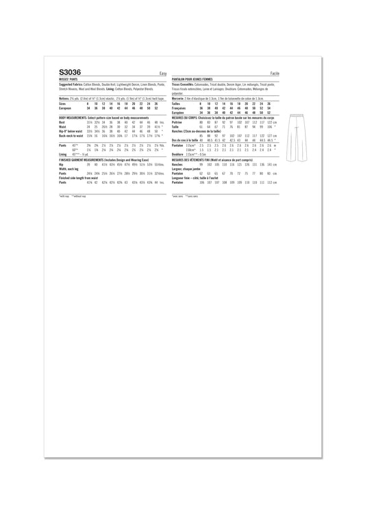 Simplicity Schnittmuster – Kinder & Mädchen Jogginghose mit Paspeln