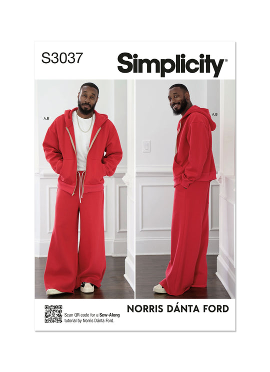 Simplicity Schnittmuster S3037 – Herren Sweatshirt & Jogginghose von Norris Dánta Ford
